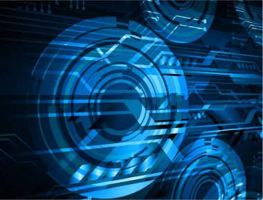 Mavi göz siber devre gelecekteki teknoloji konsepti