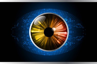 Mavi göz siber devre gelecekteki teknoloji konsepti