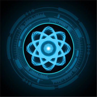 Mavi yuvarlak çizgileri olan fütürist teknoloji arka planı