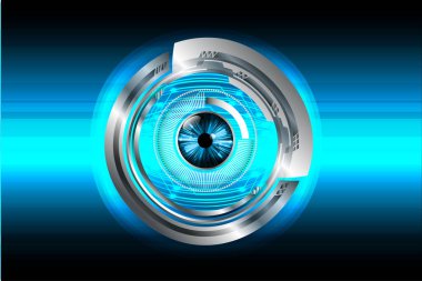 Mavi göz siber devre gelecekteki teknoloji konsepti