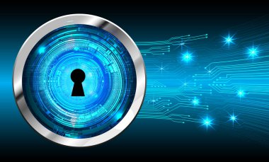 Sayısal arkaplan ve siber güvenlik konusunda kapatılmış asma kilit