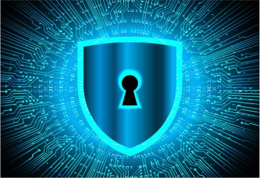 Sayısal arkaplan ve siber güvenlik konusunda kapatılmış asma kilit