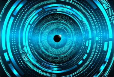 Mavi göz siber devre gelecekteki teknoloji konsepti