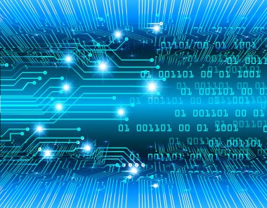 Mavi siber devre gelecekteki teknoloji konsepti