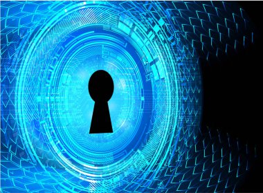 Sayısal arkaplan ve siber güvenlik konusunda kapatılmış asma kilit