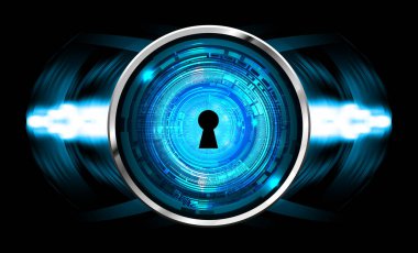 Sayısal arkaplan ve siber güvenlik konusunda kapatılmış asma kilit