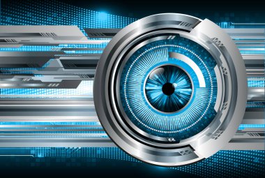 Mavi göz siber devre gelecekteki teknoloji konsepti