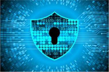 Sayısal arkaplan ve siber güvenlik konusunda kapatılmış asma kilit