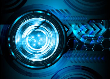 Mavi göz siber devre gelecekteki teknoloji konsepti