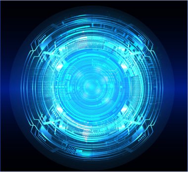 Mavi göz siber devre gelecekteki teknoloji konsepti