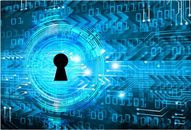 Sayısal arkaplan ve siber güvenlik konusunda kapatılmış asma kilit