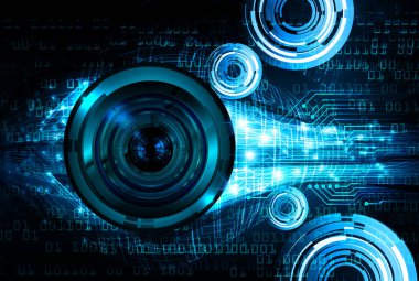 Mavi göz siber devre gelecekteki teknoloji konsepti