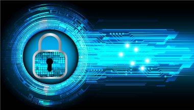 Sayısal arkaplan ve siber güvenlik konusunda kapatılmış asma kilit
