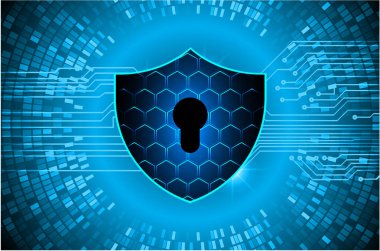 Sayısal arkaplan ve siber güvenlik konusunda kapatılmış asma kilit