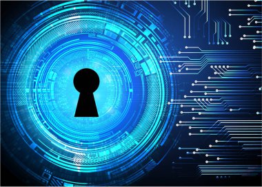 Sayısal arkaplan ve siber güvenlik konusunda kapatılmış asma kilit