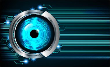 Mavi göz siber devre gelecekteki teknoloji konsepti