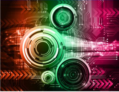 Mavi göz siber devre gelecekteki teknoloji konsepti