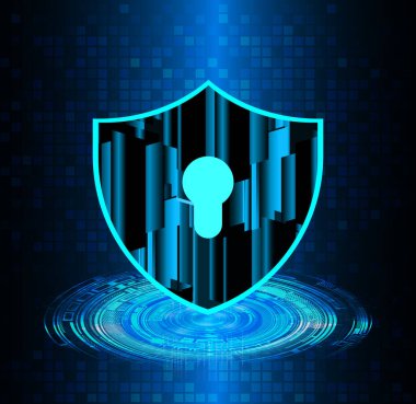 Sayısal arkaplan ve siber güvenlik konusunda kapatılmış asma kilit