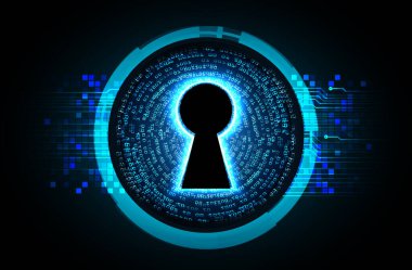 Sayısal arkaplan ve siber güvenlik konusunda kapatılmış asma kilit