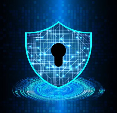 Sayısal arkaplan ve siber güvenlik konusunda kapatılmış asma kilit