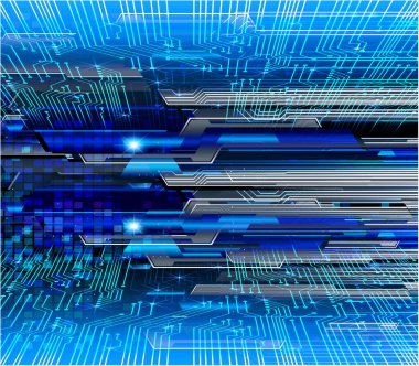 Mavi siber devre gelecekteki teknoloji konsepti