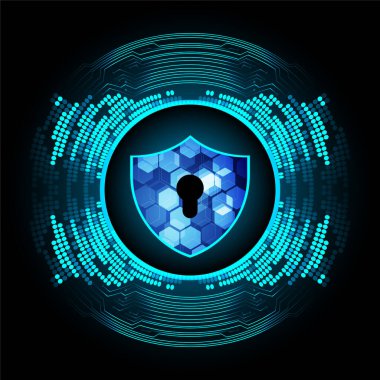 Sayısal arkaplan ve siber güvenlik konusunda kapatılmış asma kilit