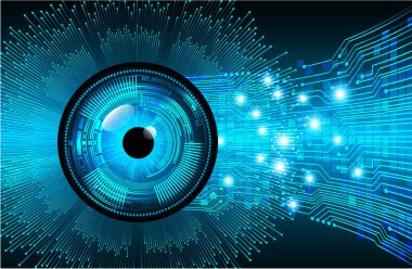 Mavi göz siber devre gelecekteki teknoloji konsepti