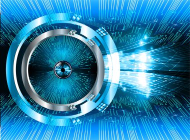 Mavi göz siber devre gelecekteki teknoloji konsepti