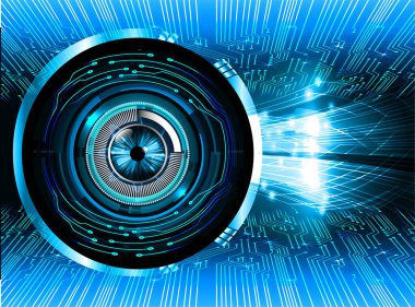 Mavi göz siber devre gelecekteki teknoloji konsepti