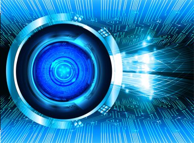 Mavi göz siber devre gelecekteki teknoloji konsepti