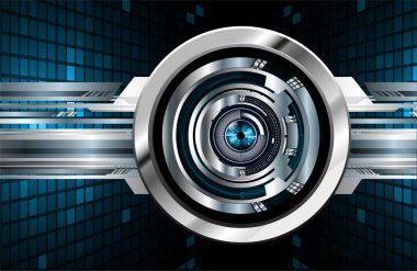 Mavi göz siber devre gelecekteki teknoloji konsepti