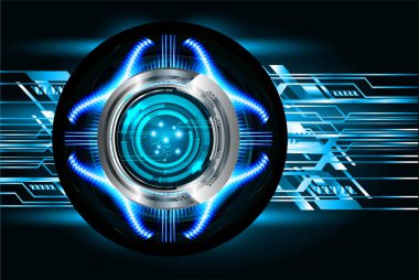 Mavi göz siber devre gelecekteki teknoloji konsepti