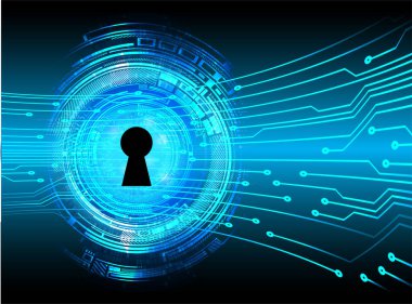 Sayısal arkaplan ve siber güvenlik konusunda kapatılmış asma kilit