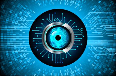 Mavi göz siber devre gelecekteki teknoloji konsepti