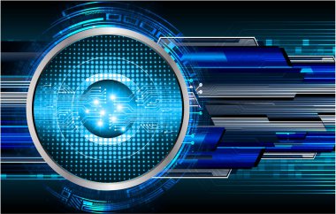 Mavi göz siber devre gelecekteki teknoloji konsepti