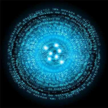 Mavi göz siber devre gelecekteki teknoloji konsepti