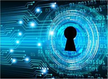 Sayısal arkaplan ve siber güvenlik konusunda kapatılmış asma kilit