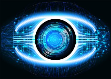 Mavi göz siber devre gelecekteki teknoloji konsepti