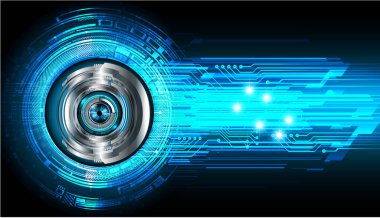 Mavi göz siber devre gelecekteki teknoloji konsepti