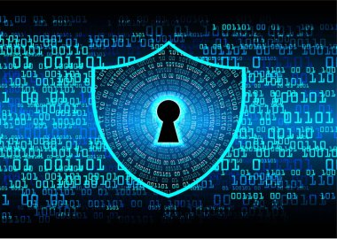 Sayısal arkaplan ve siber güvenlik konusunda kapatılmış asma kilit