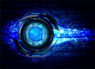 Mavi göz siber devre gelecekteki teknoloji konsepti