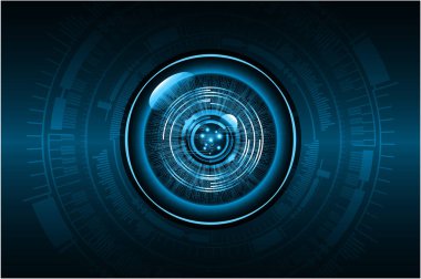 Mavi göz siber devre gelecekteki teknoloji konsepti