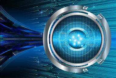 Mavi göz siber devre gelecekteki teknoloji konsepti