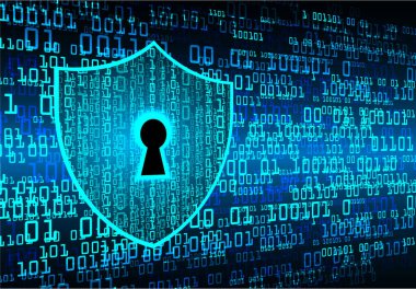 Sayısal arkaplan ve siber güvenlik konusunda kapatılmış asma kilit