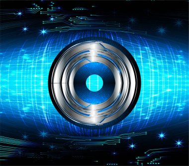 Mavi göz siber devre gelecekteki teknoloji konsepti