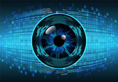 Mavi göz siber devre gelecekteki teknoloji konsepti