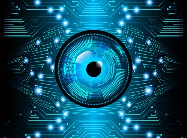 Mavi göz siber devre gelecekteki teknoloji konsepti
