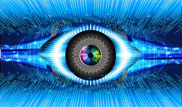 Blue Eye Cyber Circuito Futuro Tecnologia Conceito Fundo — Vetor de Stock