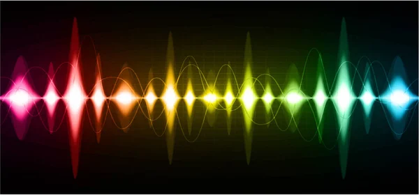 Ondes Sonores Oscillant Lumière Bleu Foncé — Image vectorielle