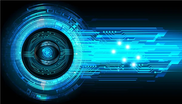 Blue Eye Cyber Circuit Future Technology Background — стоковый вектор